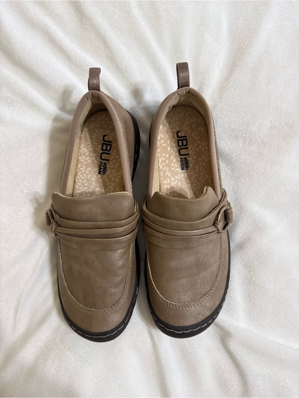 JBU Women's Taupe Brown Slip-On Loafer